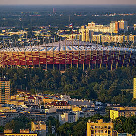National Stadium In Warsaw At Sunset by Artur Bogacki