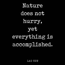 Nature does not hurry - Lao Tzu Quote - Literature - Typewriter Print - Black by Studio Grafiikka