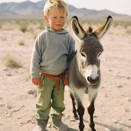 negative  film  portrait  little  boy  with  baby  donk  by Asar Studios by Celestial Images