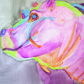 Neon Hippo by Angela Brunson