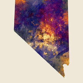 Nevada Watercolor Map #16 by Michael Tompsett
