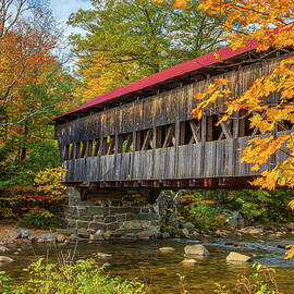 New England Fall Colors at the Albany Covered Bridge by Juergen Roth