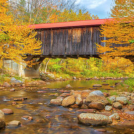 New England Fall Foliage Framing The Durgin Covered Bridge by Juergen Roth
