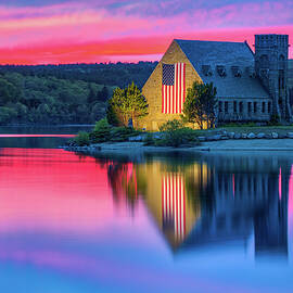 New England Sunset Colors at the Old Stone Church by Juergen Roth