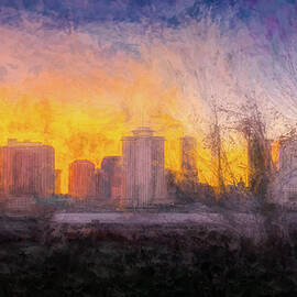 New Orleans Skyline Impressionist  by Norma Brandsberg