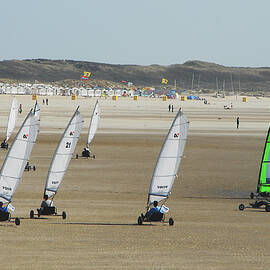 North Sea sand yachting at Ijmuiden by Juergen Hess