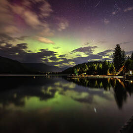 Northern Lights and A Shooting Star In Whistler by Pierre Leclerc Photography