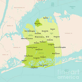 NY Nassau Vector Map Green