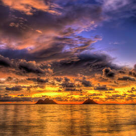 O'ahu HI Lanikai Beach Sunrise Resplendent Light Hawaii Seascape Art  by Reid Callaway
