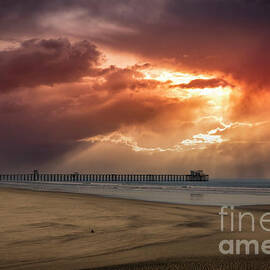 Oceanside Beach Sunset Storm by Mitch Shindelbower