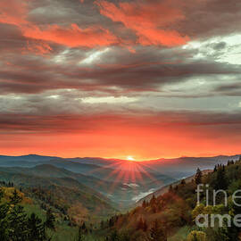 Oconaluftee Valley Sunrise I by Clarence Holmes