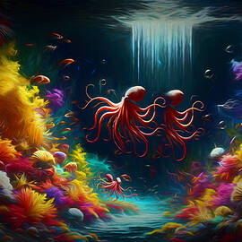 Red Octopus Dance by Carol Lowbeer