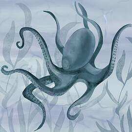 Octopus Floating Underwater by Pamela Williams