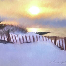 Old Saybrook Beach in the Snow by Carol Lowbeer