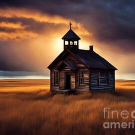 Old Schoolhouse On The Prairie  by Jack Andreasen