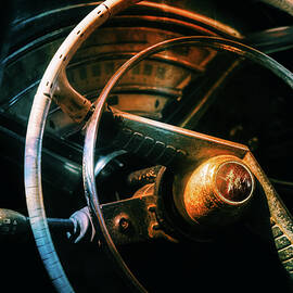 Old steering wheel by Micah Offman