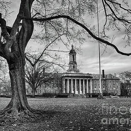Old Tree at Old Main in Black and White by Mark Miller