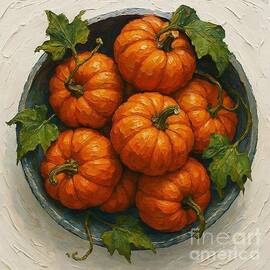 Orange Pumpkins by Lucia Stewart