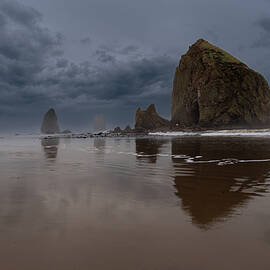 Overcast Morning at Cannon Beach Oregon by Mitch Knapton