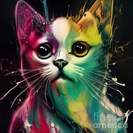 Paint Splash Kitten by Vincent Medici