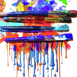 Paintbrushes With Drips by Jeff Burgess