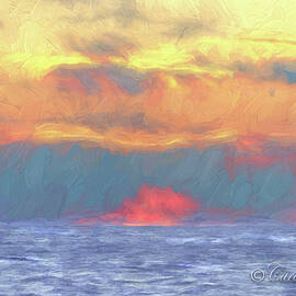Painted Stormy Sea Sky by Carol Lowbeer
