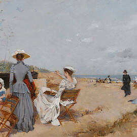 Painting on the Beach by Francesc Miralles