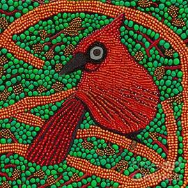 Painting The Cardinal Ii art background abstract  by N Akkash