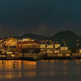 Panama Canal Entrance Before Sunrise