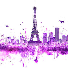 Paris skyline with the Eiffel Tower  by Tommy Mcdaniel