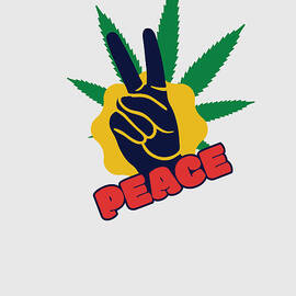 Peace Weed Fan Gift Hippie Quote Present by Jeff Creation