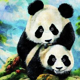 Peaceful Young Pandas by Ally White