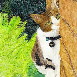 Peanut - A Sweet Cat Portrait in Vertical by Conni Schaftenaar