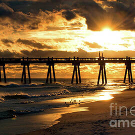 Pensacola Beach Fishing Pier at Sunset by Beachtown Views