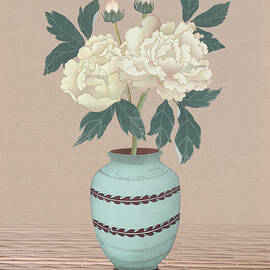 Peony in Blue Vase by Spadecaller
