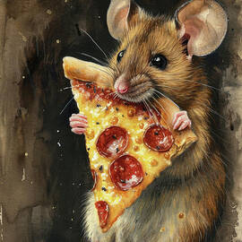 Pepperoni Pizza Mouse by Tina LeCour