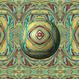 Perspective-Retro Art Deco Fractal Pattern and Orb  by Shelli Fitzpatrick
