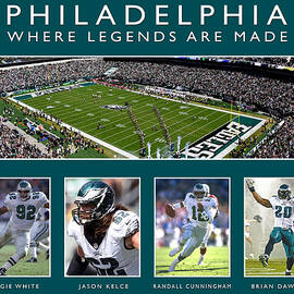 Philadelphia Eagles Legends Poster by Big 88 Artworks