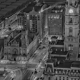 Philly From Above BW