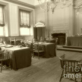 Philly Independence Hall Assembly Room Soft Sepia by Connie Sloan