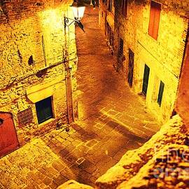 Piazza by night in Tuscany by Ramona Matei