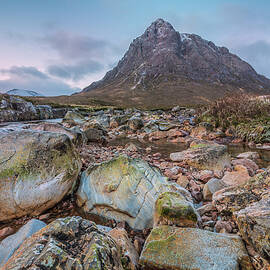 Pink Dawn at Buachaille Etive Mor by Mike Clark