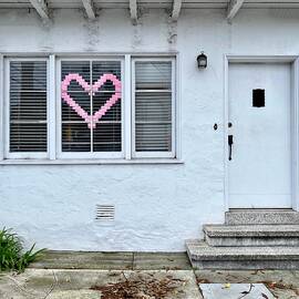 Pink Heart In Window by Julie Gebhardt
