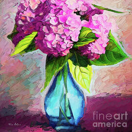 Pink Hydrangea Flowers by Tina LeCour
