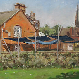 Plein air painting 115 Town Quay school Southampton by Martin Davey