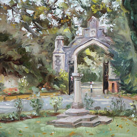Plein air painting 84 Old cemetery gates Southampton by Martin Davey