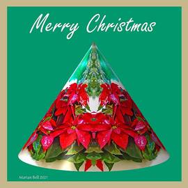 Poinsettias for Christmas- 3D Cone - Merry Christmas by Marian Bell