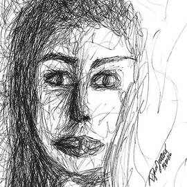 Portrait in dynamic scribble technique by Djurdjina Jovanovic