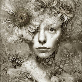 Portrait in Sepia -Shimmering Textures by Grace Iradian