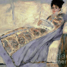 Portrait of Madame Monet Reading by Pierre-Auguste Renoir
